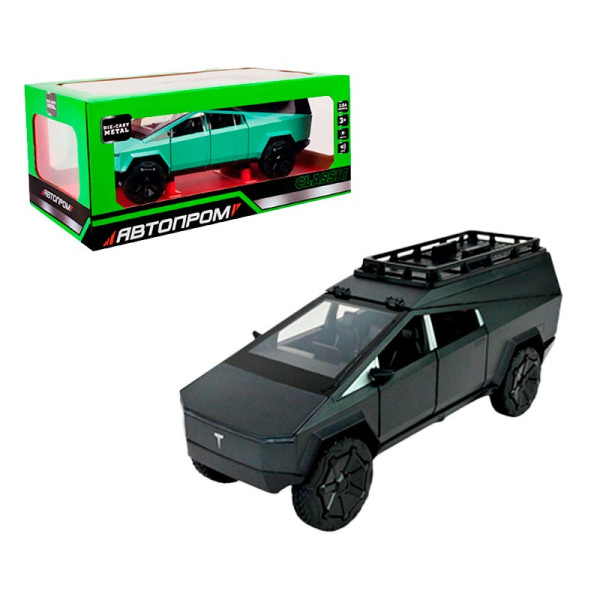 Машинка Автопром Tesla Pickup 1:24 металева зі світлом і звуком AP7727_Black