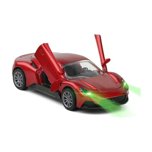 Машинка спортивна 1:32 металева інерційна з світлом і звуком K175B33_Red