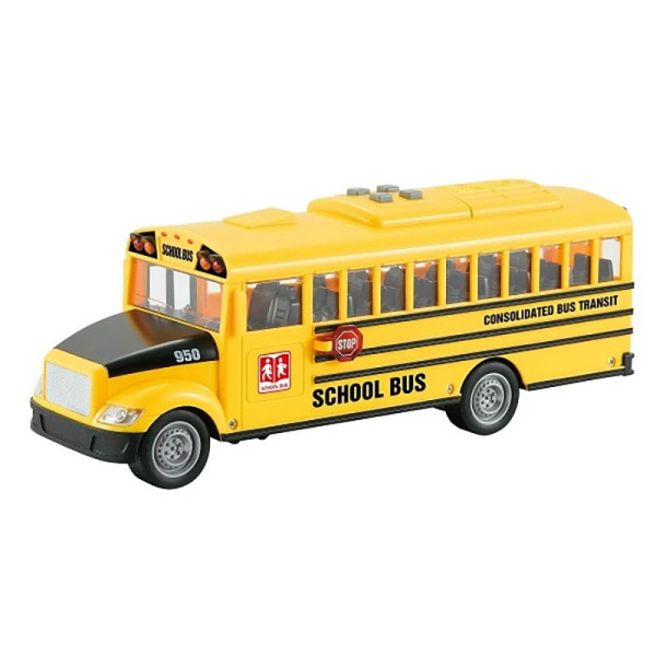 Інерційний шкільний автобус зі світлом і звуком WY950A Інерційний шкільний автобус зі світлом і звуком WY950A