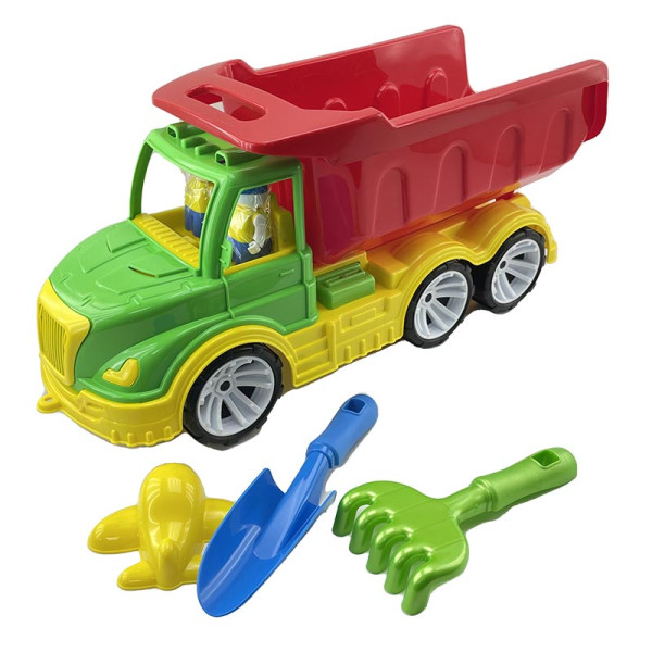 Дитячий самоскид Mati лопата грабельки ремінь Бамсик 009/13_Green-Red Дитячий самоскид Mati лопата грабельки ремінь Бамсик 009/13_Green-Red