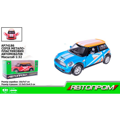 Машина мет. АВТОПРОМ 1:32 відчиняются двері AP74186_Blue