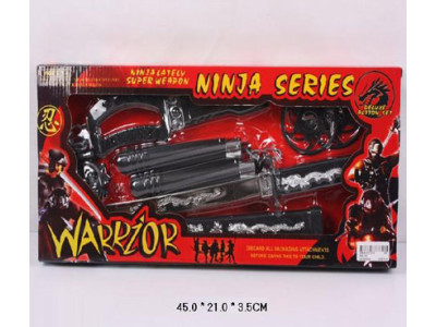Набір зброї "Ninja" меч сюрікени нунчаки в коробк RZ1157