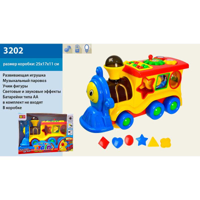 Муз.паровоз батар звук поїзда в кор. 25*17*105см 3202