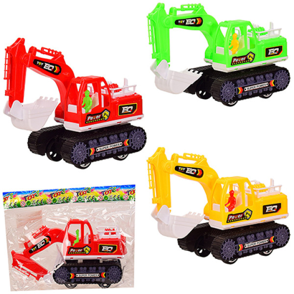 Екскаватор інерційний 3 кольори в пакеті 38х35 см 1617-1 Екскаватор інерційний 3 кольори в пакеті 38х35 см 1617-1