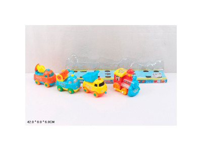 Паровоз на батарейках +3машинки під слюдою 42*8*6 см 19052A