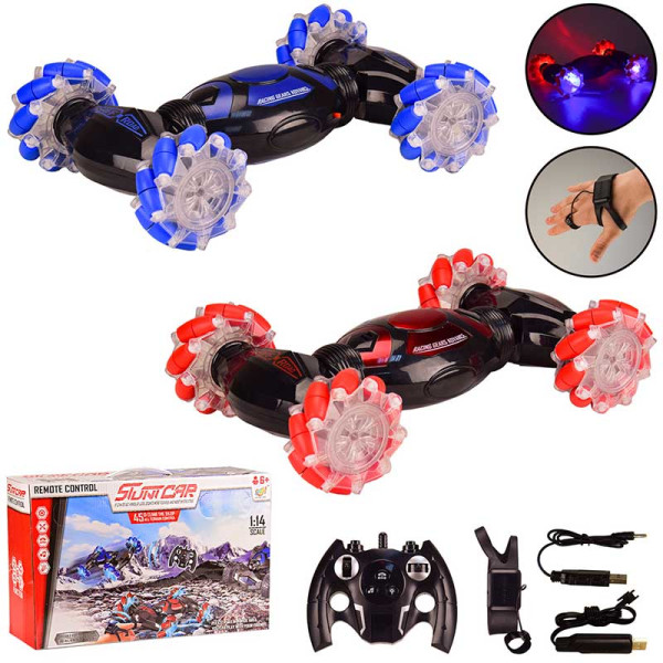 Перевертень р/у 2 кольори управління рукою+пульт машина світло муз. 2019-21