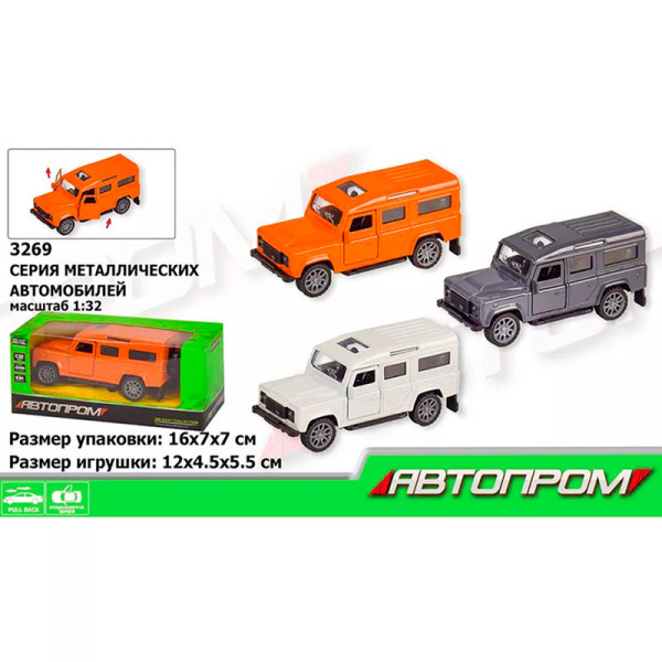 Іграшка машина метал арт 3269 "АВТОПРОМ" 1:324 кольор.відкр.двери у кор 3269