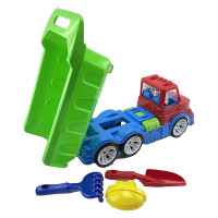 Дитячий самоскид Mati лопата грабельки ремінь Бамсик 009/13_Red-Green