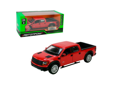 Машинка Автопром Ford F-150 SVT Raptor 1:34 металева зі світлом і звуком 68363_Red