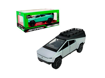 Машинка Автопром Tesla Pickup 1:24 металева зі світлом і звуком AP7727_Silver