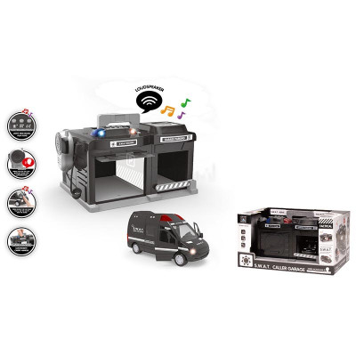 Гараж з металевою машинкою спецназ зі світлом і звуком CLM-558