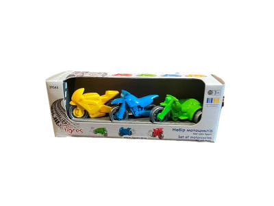 Набір мотоциклів Tigres "Kid cars Sport" 3 в1 39545_Yellow-Blue-Green Набір мотоциклів Tigres "Kid cars Sport" 3 в1 39545_Yellow-Blue-Green