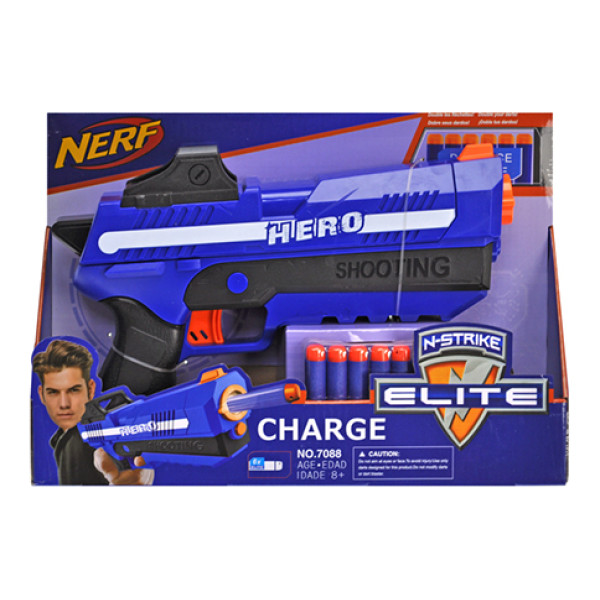 Бластер "NERF" на поролонових патронах в коробці 33х22х75 см 7088