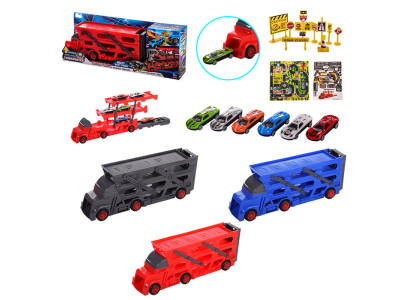Іграшка трейлер 3кольор.6 видів машин+9 знаків дорожного руху в відкр.. к K180A11 Іграшка трейлер 3кольор.6 видів машин+9 знаків дорожного руху в відкр.. к K180A11