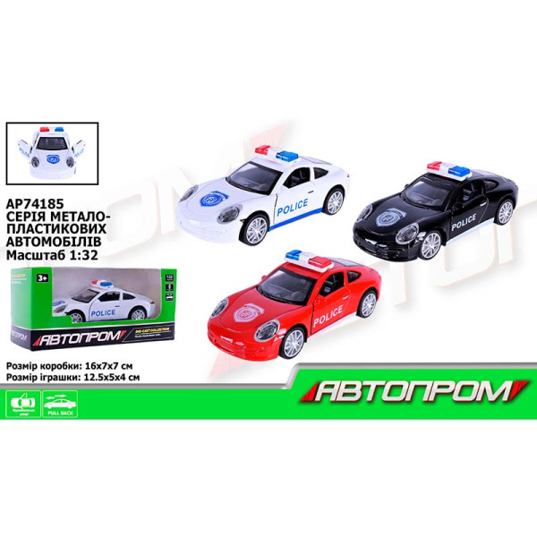 Машина мет. АВТОПРОМ 1:32 відчиняются двері AP74185