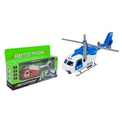 Вертоліт Автопром металевий зі світлом і звуком AP7541_Blue