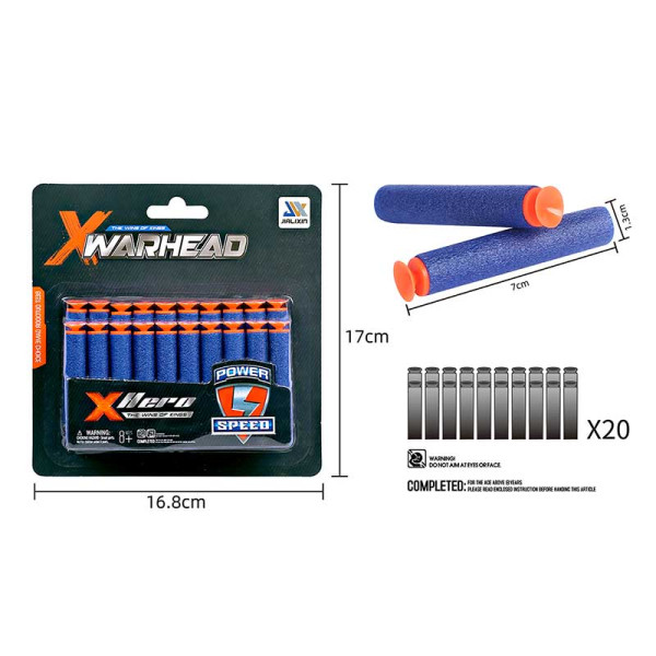 Паралонові снаряди 20 шт на планшетці 17*29*17см 2104