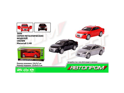 Машинка металева "АВТОПРОМ" 3 кольори 3666