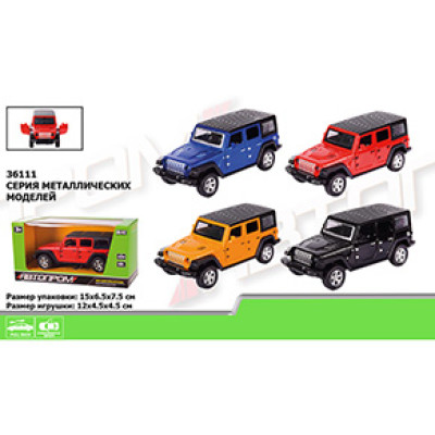 Машина метал 36111 "АВТОПРОМ" 1:36 4 кольори відкр.двері в кор.152*62 36111