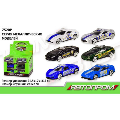Машина металева АВТОПРОМ 1:648 6 видів 7520P