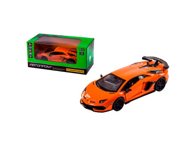 Машинка Автопром Lamborghini Aventador SVJ 1:32 металева зі світлом і звуко 68473_Orange
