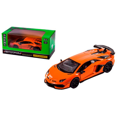 Машинка Автопром Lamborghini Aventador SVJ 1:32 металева зі світлом і звуко 68473_Orange