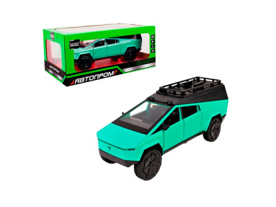 Машинка Автопром Tesla Pickup 1:24 металева зі світлом і звуком AP7727_Ocean