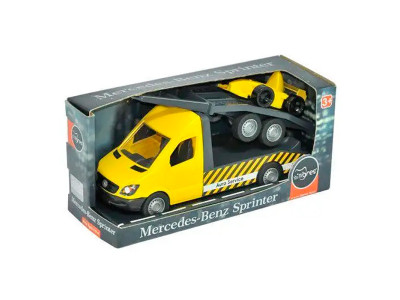 Автомобіль "Mercedes-Benz Sprinter" евакуатор з лафетом (жовтий) Tigres 39741
