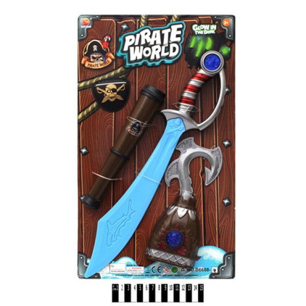 Піратський набір (меч підзорна труба гак пов'язка на око планшет) В6668-4 Піратський набір (меч підзорна труба гак пов'язка на око планшет) В6668-4