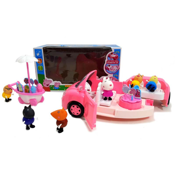 Машина з героями "Свинка" музична зі світлом YM11-811 Машина з героями "Свинка" музична зі світлом YM11-811