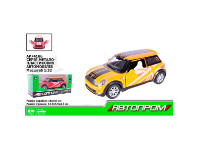 Машина мет. АВТОПРОМ 1:32 відчиняются двері AP74186_Yellow