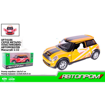 Машина мет. АВТОПРОМ 1:32 відчиняются двері AP74186_Yellow