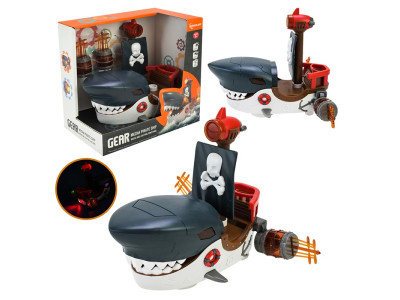 Іграшковий корабель в вигляді акули на батарейках зі звуком і світлом SA-3A