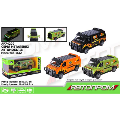 Машинка Автопром зі світлом і звуком 1:32 металева AP74200 Машинка Автопром зі світлом і звуком 1:32 металева AP74200