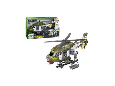 Вертоліт військовий інерційний озвучений зі світлом в коробці JS128C р.3 JS128C