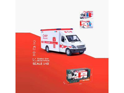 Машина мет на батарейках швидка допомога 1:43 світзі звуком 1210-70E Машина мет на батарейках швидка допомога 1:43 світзі звуком 1210-70E