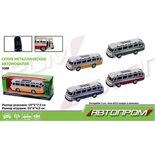 Автобус металевий "АВТОПРОМ" світло звук у коробці 19х5х78 см 3288 Автобус металевий "АВТОПРОМ" світло звук у коробці 19х5х78 см 3288