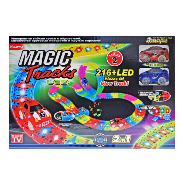 Трек "MAGIC" зі світлом (2 машинки) в коробці р.52*36*8см. PT216LED