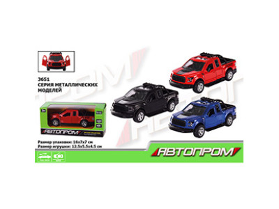 Машинка металева "АВТОПРОМ" 3 кольори 3651 Машинка металева "АВТОПРОМ" 3 кольори 3651