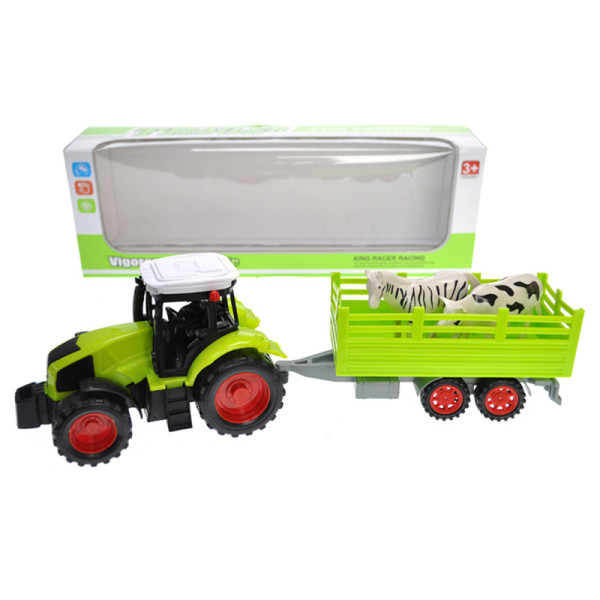 Трактор із причепом інерційний у ковпаку 42х10х14см 666-165A Трактор із причепом інерційний у ковпаку 42х10х14см 666-165A