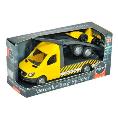 Автомобіль "Mercedes-Benz Sprinter" евакуатор з лафетом (жовтий) Tigres 39741