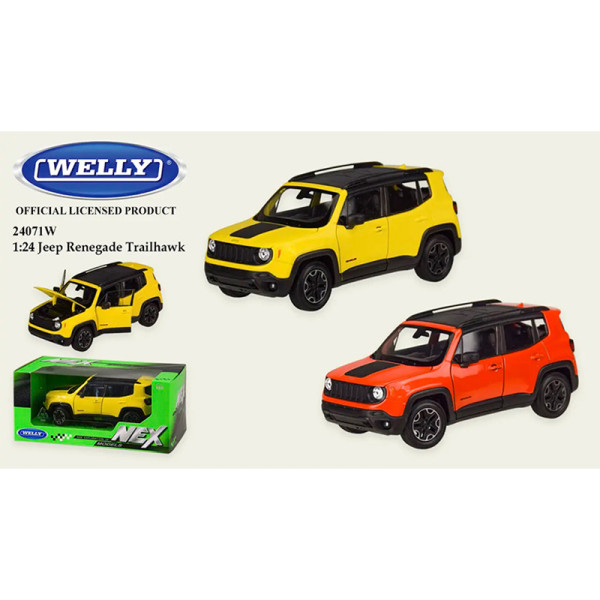 Іграшка машина метал арт 24071W JEEP RENEGADE TRAILHAWK 1:24 2 кольор.у ко 24071W