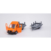 Машинка Tigres "Mercedes-Benz Sprinter" бортовий з помаранчевим причепом. 39667