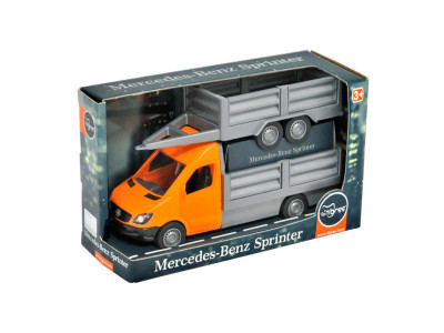 Машинка Tigres "Mercedes-Benz Sprinter" бортовий з помаранчевим причепом. 39667