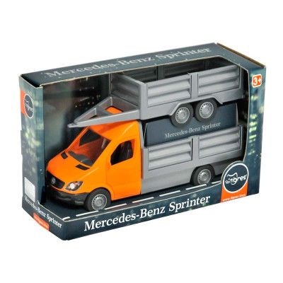 Машинка Tigres "Mercedes-Benz Sprinter" бортовий з помаранчевим причепом. 39667