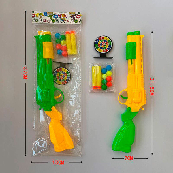 Пістолет 2 поролонові снаряди кульки мішень пакет 37*17см 233-23 Пістолет 2 поролонові снаряди кульки мішень пакет 37*17см 233-23