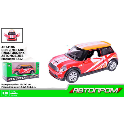 Машина мет. АВТОПРОМ 1:32 відчиняются двері AP74186_Red