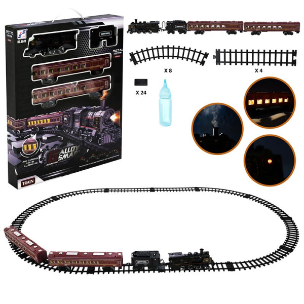 Потяг на батарейках зі світлом і звуком металевий 60-11