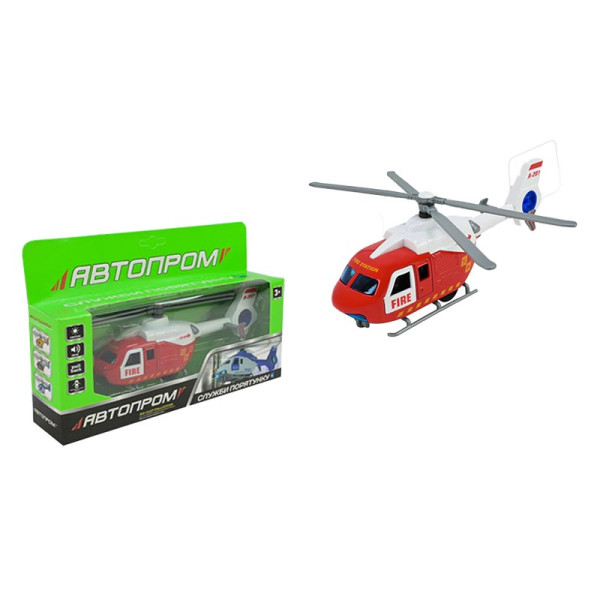 Вертоліт Автопром металевий зі світлом і звуком AP7541_Red Вертоліт Автопром металевий зі світлом і звуком AP7541_Red