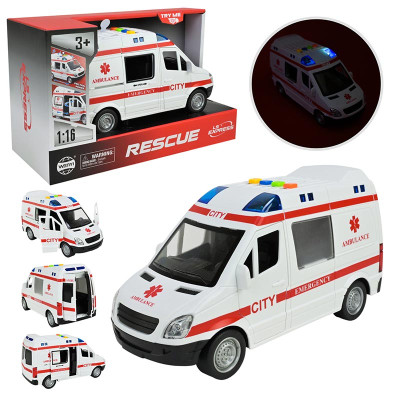 Машинка Швидка допомога зі світлом і звуком WY590E Машинка Швидка допомога зі світлом і звуком WY590E